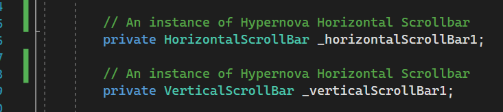 Setting up custom WinForms ScrollBars Control Step 1