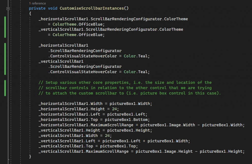 Setting up custom WinForms ScrollBars Control Step-2-2