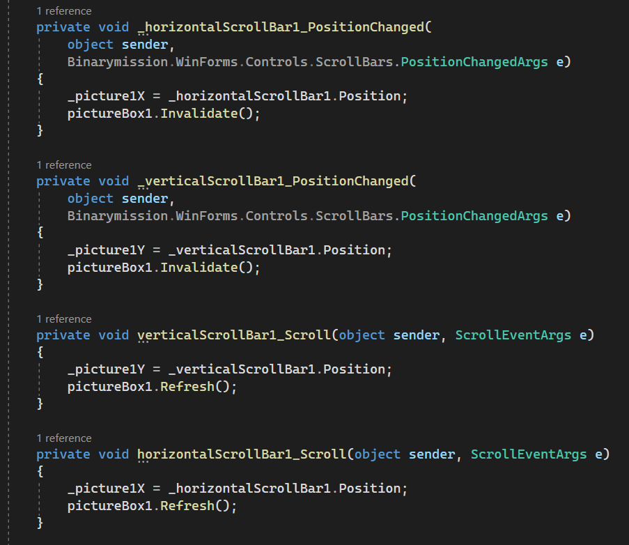 Setting up custom WinForms ScrollBars Control Step-3-1